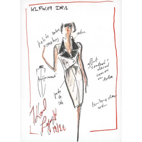 Papier peint panoramique mode couturier célèbre Tapisserie panoramique design croquis robe Papier peint panoramique fashion pour salon