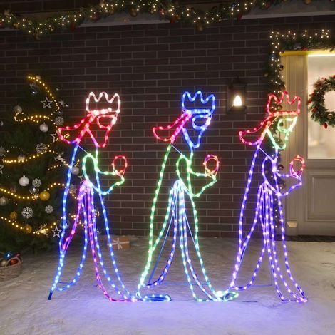 vidaXL Figura de Navidad de los Reyes Magos con 504 LED 99,5x45,5 cm (1/5)