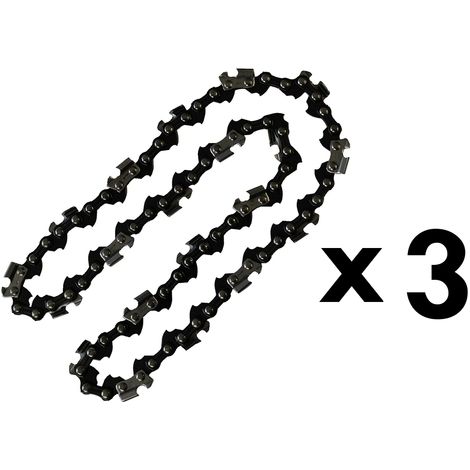 Gt Garden – Lot de 3 chaînes 40 maillons 3/8' pour tronçonneuse élagueuse – Largeur de jauge 1.3 mm – Longueur de guide 10 pouces (26 cm)