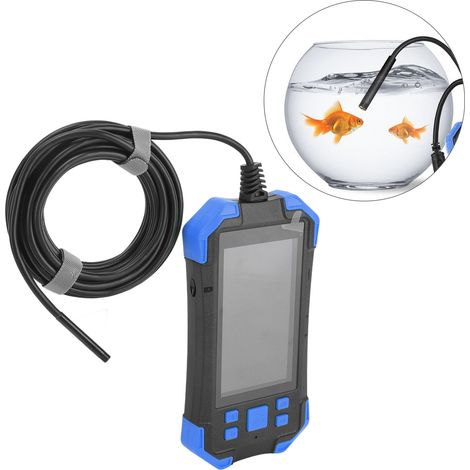 5,5-mm-Einzellinsen-Endoskop, 4,3-Zoll-1080P-IPS-Bildschirm, IP67-wasserdichte Kamera, 5-Meter-Kabel, USB-Ladefunktion, blau. (1/5)
