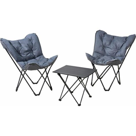 Campingmöbelset: 2 Stühle + Tisch