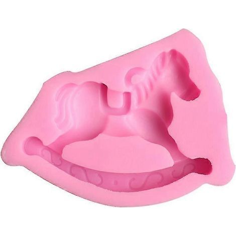 Schaukelpferd-Silikonform zum Dekorieren von Kuchen mit Fondant, Schokolade und Modelliermasse (1/5)
