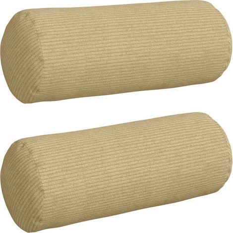 Maison Exclusive - Cojines Bolster 2 pcs Verde grisáceo Ø 15 x 40