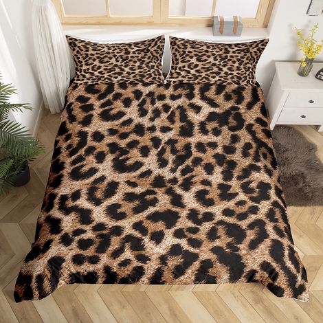 Parure de lit 135x200cm Guépard Imprimé pour enfants Filles Femmes Noir Marron Léopard Housse de couette Afrique Animal sauvage Fourrure Modèle Housses de couette (1/5)