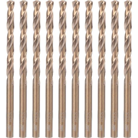 10 HSS CO Spiralbohrer mit geradem Schaft für Edelstahl- und Eisenplatten (5,5 mm) - Crezuo