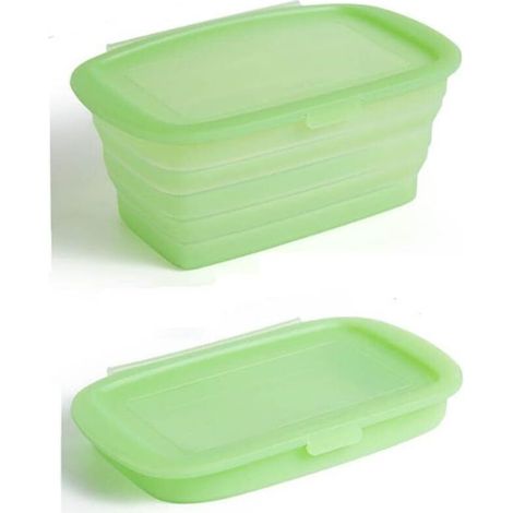 Bardusch-Récipients alimentaires pliables en silicone qualité alimentaire avec couvercle, boîte à lunch et conservation multi-usages (1/5)