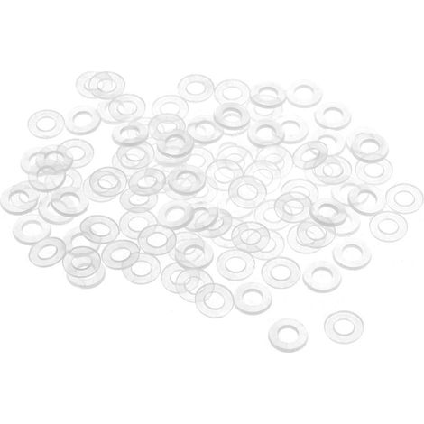 Rondelle Nylon Plat Joint Étanchéité M4 8.5mm OD 4mm ID 1mm Épaisseur pour Robinet Tuyau Eau Transparent Paquet de 100 (1/4)