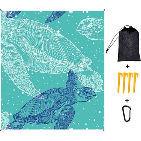 Mikrofaser-Strandtuch – 210 x 140 cm – wasserdicht – geeignet für Picknicks im Freien – Ausführung A (1/5)