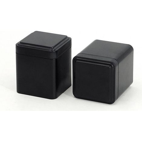 Set 2 boîtes à thé métal rangement noir (1/5)
