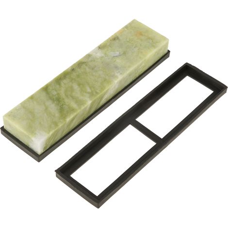 Pierre à aiguiser en émeraude naturelle, grain fin 10 000, avec base égouttoir (1/5)