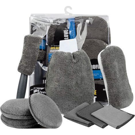 Kit Nettoyage Voiture,9 Pcs Kit de Detailing Auto pour Intérieur et Extérieur, Kit Lavage Voiture avec Chiffons de Nettoyage Multi Usages (1/5)