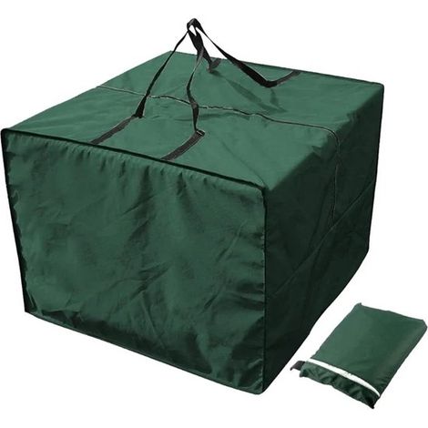Sac de rangement pour coussins de jardin 81 x 81 x 61 cm, housse imperméable en Oxford 210D, anti-poussière, pour mobilier extérieur, vert (1/5)