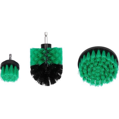 Lot de 3 brosses perceuse nettoyantes pour meubles, tapis et cuisine - set puissant pour récurage domestique