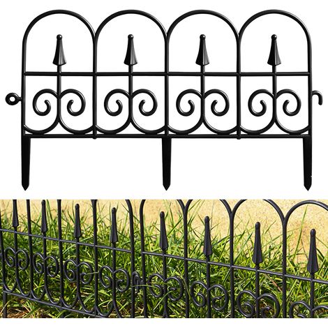 Lot de 6 piquets décoratifs pour clôture de jardin en plastique antirouille, pour bordures de pelouse, massifs de fleurs et autres plantes. Aménagement paysager de jardin et terrasse. (1/5)