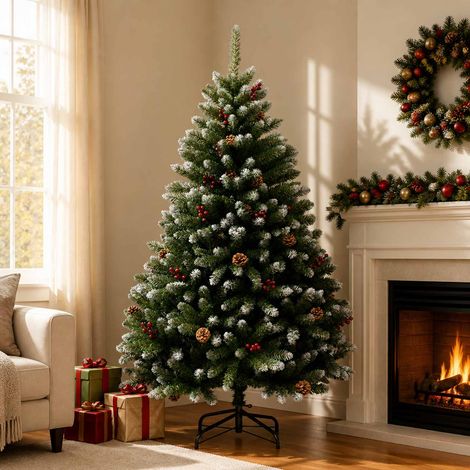 vidaXL Árbol de Navidad artificial con ramas articuladas 180 cm PVC (1/5)