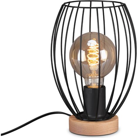 WAKTU LAMPADA TAVOLO H.25,6 1XE27 MET/LEGNO/NERO (1/4)