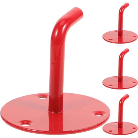 Support D'extincteur Mural en Fer Rouge pour Extincteurs 2-9 Kg, Lot de 4 Pièces, Installation Facile, Design Gain de Place, pour Couloirs de Sécurité Commerciaux (1/5)
