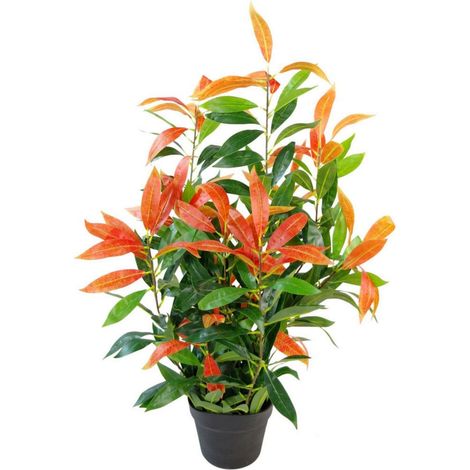 80cm Leaf Realistic Red Robin Artificial Ficus Tree / Plant