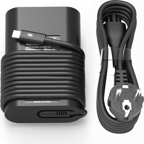 Compatible Dell 65W USB C Chargeur pour Dell Pro 16 13 14 Plus Latitude 3540 3440 3340 5540 5520 5440 5420 5430 5285 7440 7420 7330 7320 Inspiron 14 16 7620 2in1 XPS 13 Chargeur Ordinateur Type C (1/5)
