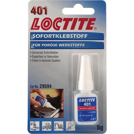 Colla Loctite 401 adesione rapida max 80 °C