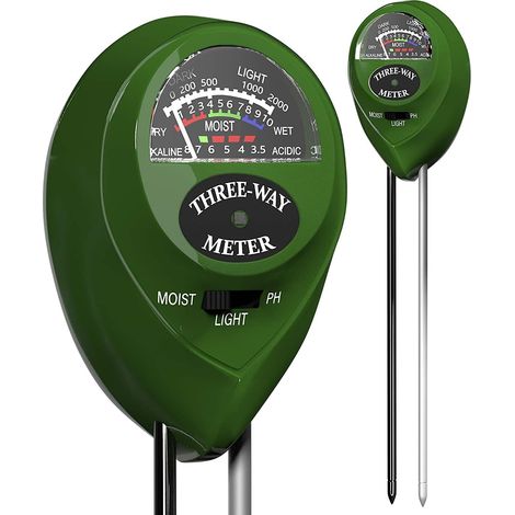 Testeur Sol PH Humidité Lumière - Sonde 3-en-1 pour Jardin Extérieur Intérieur - Mesure pH Humidité Luminosité - Sans Pile - 1 Pièce (1/5)