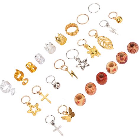Anneaux Décoratifs pour Dreads, Accessoires de Tresses Créatives, Formes Originales (1/5)