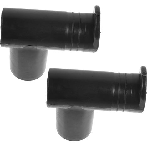 Plafonnier Cristal Connecteur à Angle Droit - 2 Pièces - Plastique Noir - pour Tringle 22mm - Assemblage Étendoir (1/5)