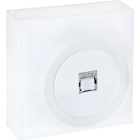 60971 Eur'ohm Dune Prise Rj45 Blindée Cat.6 Ftp (grade1 Tv) Blanc