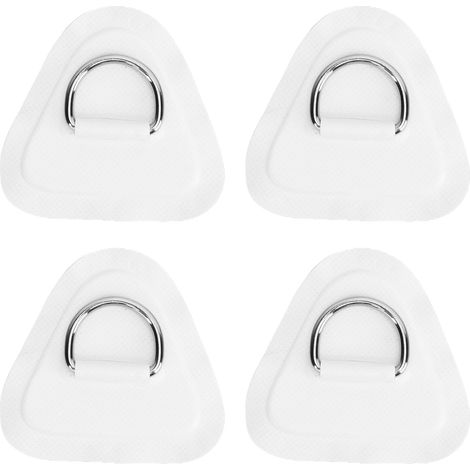 4 Pièces Patch Anneau D en Acier Inoxydable pour Bateau Gonflable, Planche de Surf, Dinghy, Paddle Board - Blanc (1/5)