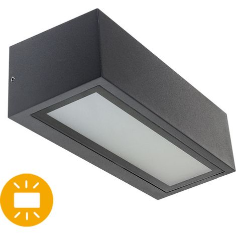 Aplique CORGO IP54 1xE27 L.26xAn.10,6xAl.8cm Aluminio cristal Antracita (1/4)