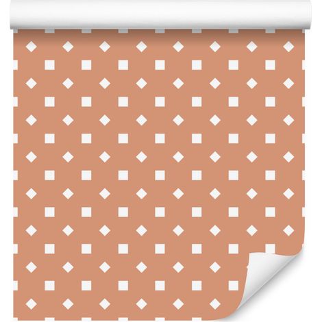 Papier peint à pois pêche et crème pour salon et chambre 50x1000 cm (1/5)
