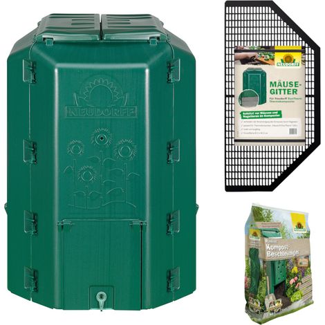 Neudorff Thermokomposter DuoTherm 530 Liter + Mäusegitter + Radivit 5kg (1/4)