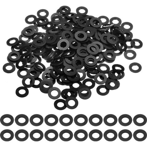 240 Pcs Rondelles Plates PVC M5 Grommets Joint En Plastique Noir (1/5)