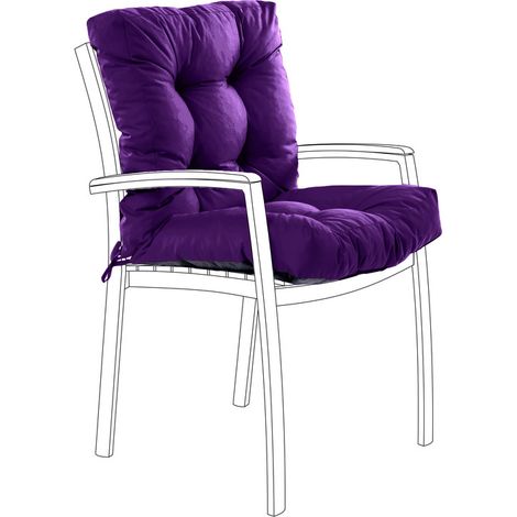 Gardenista - Cuscini per sedie da giardino, cuscini per sedili con cuscini per schienale, cuscini per sedie imbottiti pieghevoli, cuscini per mobili da esterno con imbottitura - Viola (1/5)