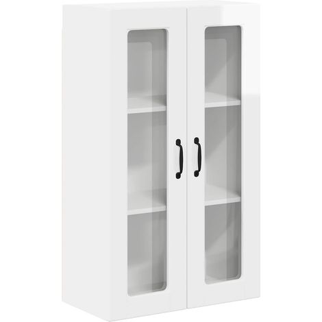 Maison Exclusive - Cabinet en verre mural PORTO Blanc brillant 60 x 31 x 100 cm