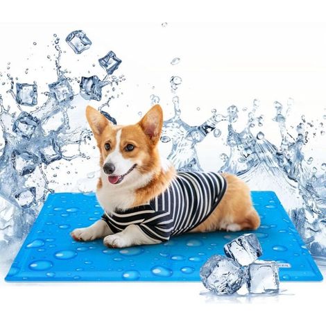 Tapis rafraîchissant pour chiens et chats, avec gel non toxique, auto-rafraîchissant, 65 x 50 cm-Crezuo