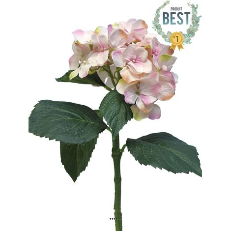 Hortensia artificiel en branche, H 48 cm Rose - BEST - couleur: Rose