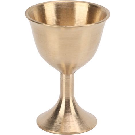 Brass Ornaments Wine Glass Shape 4cm Diameter 5cm Height Golden Vintage Style Home Decoration (1/5)
