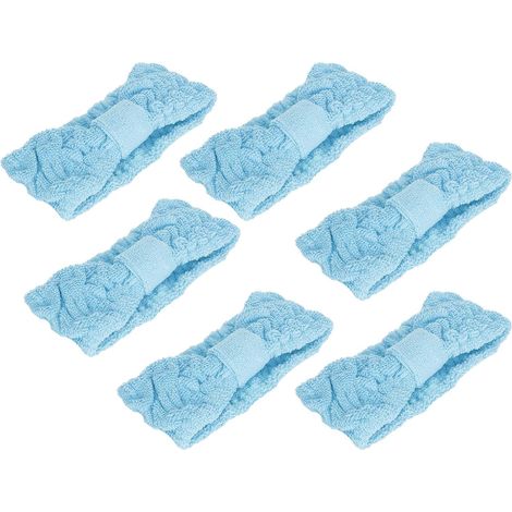 Makeup Headband, 6 Pieces Stretchy Microfiber Headbands Soft Elastic Hair Bands with Bow for Makeup, Face Washing, Supplies (1/5)