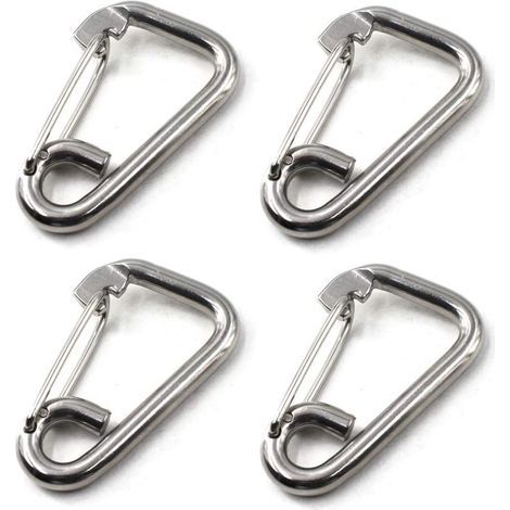 Federbelasteter Karabiner aus seewasserbeständigem Edelstahl 304 für Klettern, Wandern und Outdoor-Aktivitäten (1/5)