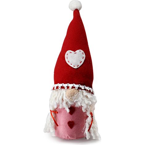 Figurine elfe mâle sans visage en forme de gnome avec chapeau en laine pour Noël, Saint-Valentin (1/4)