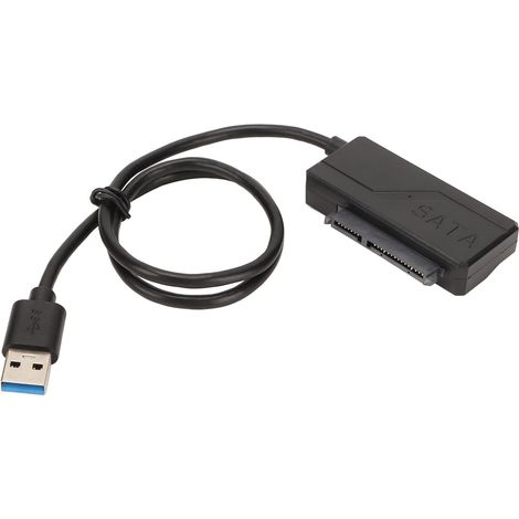 Câble adaptateur USB 3.0 vers SATA 12 V 2 A Plug and Play, transfert rapide pour disques durs SATA 2,5" et 3,5" SSD (1/5)