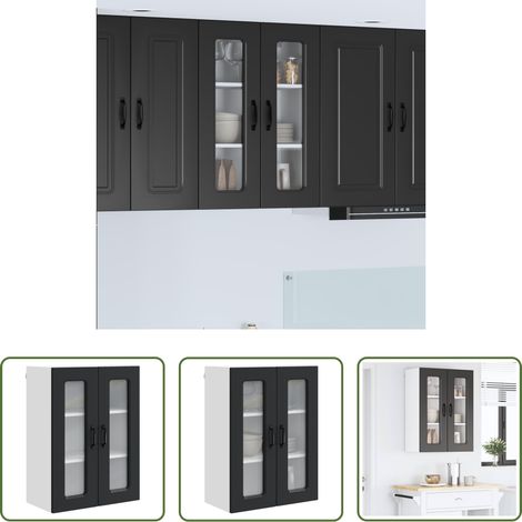 vidaXL Küchenwandschrank - Küchenschrank Kalmar Schwarz 60 x 31 x 80 cm Holzwerkstoff (1/5)