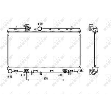 Radiateur, refroidissement du moteur NRF 53698 SUBARU 45111AE000 45111AE001