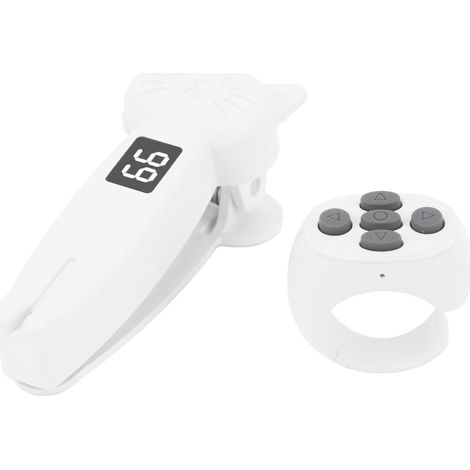 Télécommande portable Bluetooth pour tourner les pages et déclencher l'appareil photo (pour liseuses, téléphones et tablettes) - Blanche (1/5)