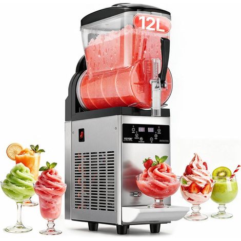 Professionnels Utilisation Facile avec Mode Nuit Machine à Boissons Glacées Distributeur Granité Réservoir 12 L Inox (1/5)