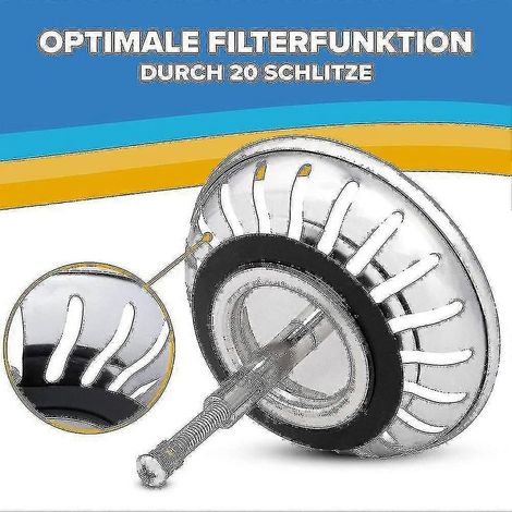 Blanco Ersatz-Küchenspülensieb, verstellbar, 79/82 mm, rostfreier Edelstahl mit Stöpselfunktion. (1/4)