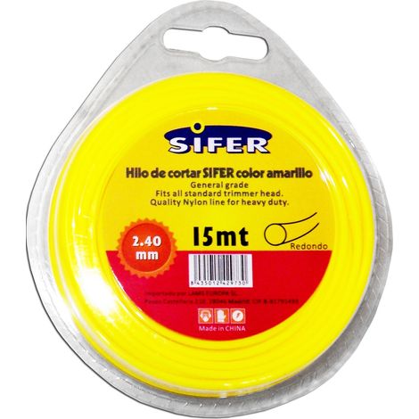 SIFER HILO DESBROZADORA AMARILLO REDONDO 2.40 MM 15 MT