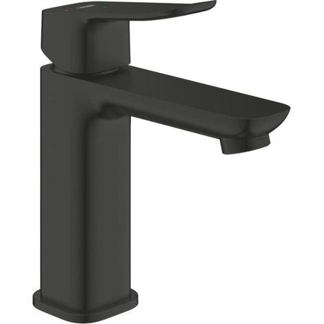 Grohe Dice - Grifo de lavabo con desagüe Push-Open, arranque en frío, negro mate 1018362430 (1/5)