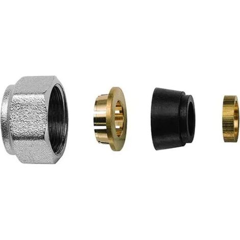 8429 - KIT di tenuta in gomma a compressione per tubo rame ø 16, calotta cromata 8429 16